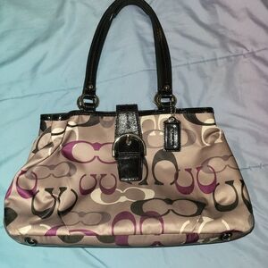 Coach Black & Plum Handbag/Shoulderbag
